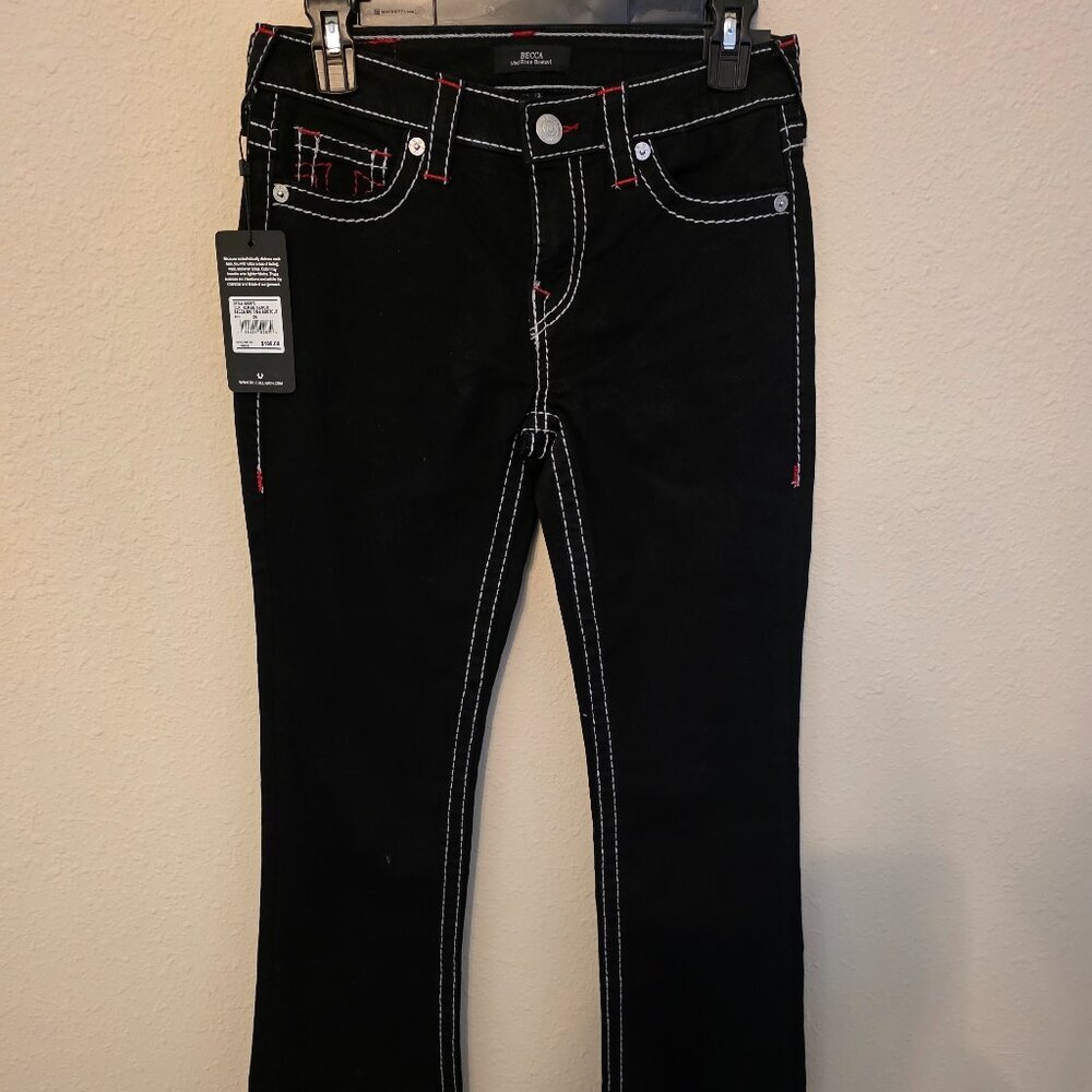NWT True Religion "Becca" Mid Rise Bootcut Women's Denim Jeans, Size 26